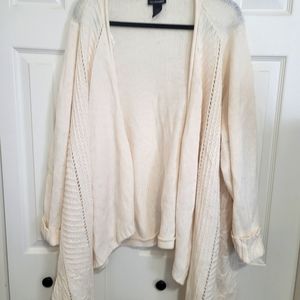 Lane Bryant Cream Cardigan size 26/28